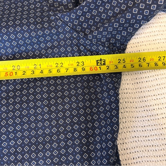 Robert Graham Men’s Large Navy Diamond Patterned Shirt Long sleeve Button up - Picture 5 of 9